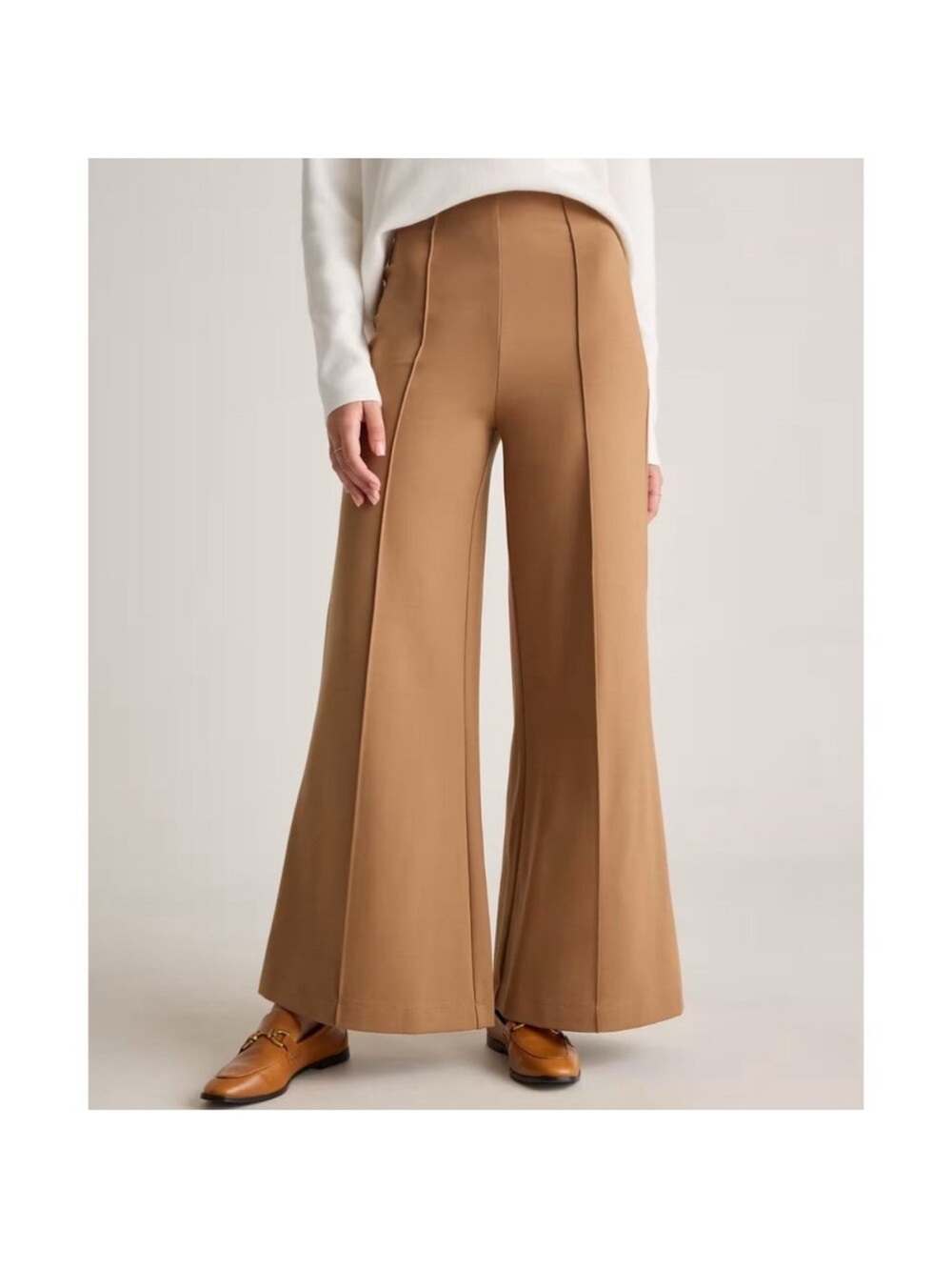 Quince Ultra Stretch Ponte Super Wide Leg Pant Size Large